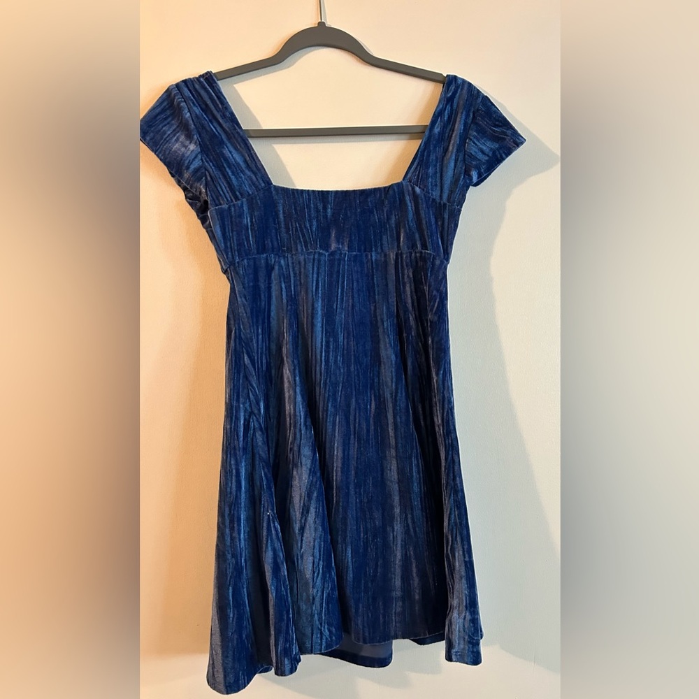 Crushed Velvet Mini Dress - S